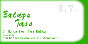 balazs tass business card