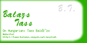 balazs tass business card